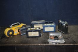 A COLLECTION OF MID 20th CENTURY ROBERTS RADIOS in blue including two Revival, a Rambler 2, a R500