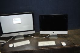 TWO APPLE iMAC comprising of a 2013 EMC No 2638 (error folder on screen) and a 2009 EMC No 2309
