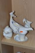 SIX PIECES OF FRANZ PORCELAIN, in Calla Lily pattern, comprising a teapot, a milk jug (handle