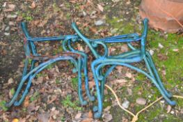 TWO PAIRS OF CAST IRON BENCH ENDS with scrolled arms and feet, probably mid 20th Century (4)