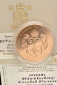 A ROYAL MINT 1990 HER ROYAL MAJESTY QUEEN ELIZABETH THE QUEEN MOTHER 90TH BIRTHDAY GOLD PROOF