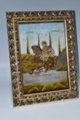 A GREEK ORTHODOX 'ST DEMETRIUS' ICON oil on wood panel in a modern frame, depicting St Demetrius
