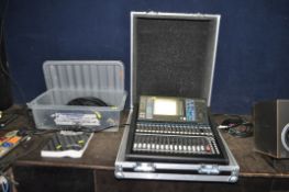 A YAMAHA LS9-16 DIGITAL MIXING CONSOLE with 16 balanced inputs, 8 balanced outputs, power cable,