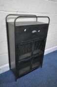 AN INDUSTRIAL STYLE METAL STORAGE CABINET, width 61cm x depth 31cm x height 103cm, Condition Report: