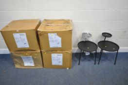 FOUR BOXED AND TWO LOOSE MODERN TWO TIER TABLES, diameter 42cm x height 58cm, condition report: some