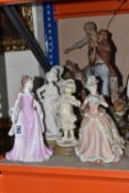 A GROUP SEVEN FIGURINES, comprising Capodimonte figurines comprising, 'The Fisherman' signed