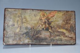 AN ORTHODOX 'ST GEORGE AND THE DRAGON' ICON, early twentieth century of the Ukrainian School,