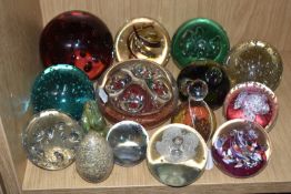 A COLLECTION OF PAPERWEIGHTS, fifteen paperweights to include a green and clear Caithness Glass '