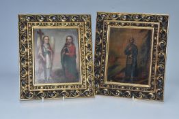 TWO ORTHODOX OIL ON BOARD ICONS in a Russian School, nineteenth century, comprising 'Simeon of
