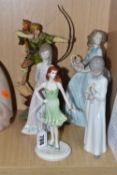 A GROUP OF LLADRO, COALPORT AND OTHER FIGURES, comprising Coalport Collectables 'The Birthstone