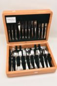 AN 'ARTHUR PRICE' CANTEEN, a wooden canteen encasing a modern six person cutlery set, sixty eight