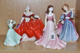 FOUR COALPORT AND ROYAL DOULTON FIGURINES, Coalport figurines comprising Marie from The