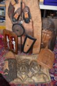 A GROUP SIX EASTEN EUROPEAN FOLK ART CARVED PLAQUES, comprising large hand carved wooden plaques,