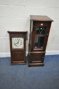 TWO PIECES OF OLD CHARM OAK FURNITURE, to include a media cabinet, with a single lead glazed
