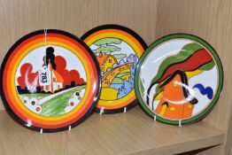 THREE LIMITED EDITION WEDGWOOD 'BIZARRE WORLD OF CLARICE CLIFF' COLLECTOR PLATES, for Bradford