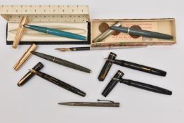 AN ASSORTMENT OF PENS, to include two 'Parker' fountain pens, a 'Conway Stewart' fountain pen,