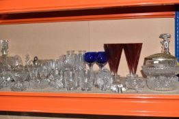 A LARGE QUANTITY OF GLASSWARE, to include giftware, cake stands, bowls of varies sizes some with