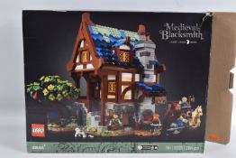A BOXED OPENED LEGO IDEAS MEDIEVAL BLACKSMITH, numbered 21325, instructions booklet is included
