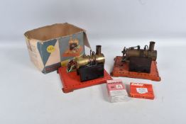 A BOXED MAMOD LIVE STEAM STATIONARY ENGINE, No.S.E.1., with a similar unboxed S.E.1a example,