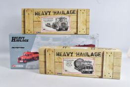 THREE BOXED LIMITED EDITION 1:50 SCALE CORGI HEAVY HAULAGE DIECAST VEHICLES, to include an