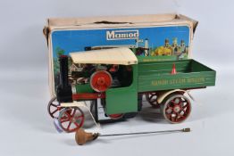 A BOXED MAMOD LIVE STEAM WAGON, No.SW1, not tested, version with green cab and body, white roof