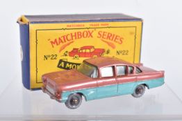 A BOXED MOKO LESNEY MATCHBOX SERIES VAUXHALL CRESTA, No.22, dark pink metallic upper body with
