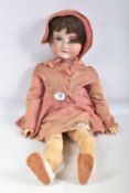 A LARGE MAJESTIC BISQUE HEAD DOLL, nape of neck marked 'Majestic 16. Germany Regd.' sleeping blue