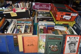 SEVEN BOXES OF CRATES/BOXES OF BOOKS containing a very large collection of miscellaneous titles in