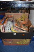 FOUR BOXES OF FILM RELATED BOOKS AND MAGAZINES, approximately thirty books of mostly hardback format