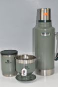 A GROUP OF STANLEY COFFEE ITEMS to include a 1.9l capacity flask, a Pour Over coffee maker, and a