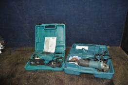 A MAKITA 12041R ANGLE GRINDER in case, a Makita 4350FCT jigsaw in case (both PAT pass and working)