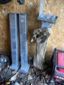 A SET OF THREE PARKING / SECURITY POSTS, condition report: with keys but only two locks work with