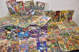 BOX OF OVER 300 MARVEL AND DC COMICS, includes comics from Silver Surfer, Iron Man, Captain America,