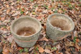 A PAIR OF CONCRETE PLANT POTS 36cm in diameter Condition Report; no obvious damage