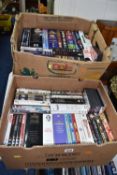 THREE BOXES OF DVDS, approximately seventy titles, mostly box sets, to include Steve McQueen
