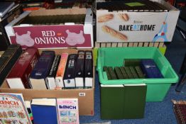 SIX BOXES OF BOOKS comprising mostly Shakespeare editions, Encyclopaedia Britannica, assorted