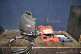 A RICHMOND 6 LITRE AIR COMPRESSOR with pipework, a Tacwise stapler and a Jins tacker (PAT pass and