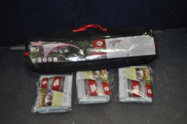 A COLEMANS SHADES OF ROCK 450cm X 450cm EVENT SHELTER in bag and three Colemans sun walls (4) (no
