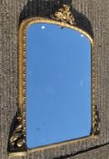 A 19th century gilt over mantle mirror. 114 cm wide x 130 cm high.