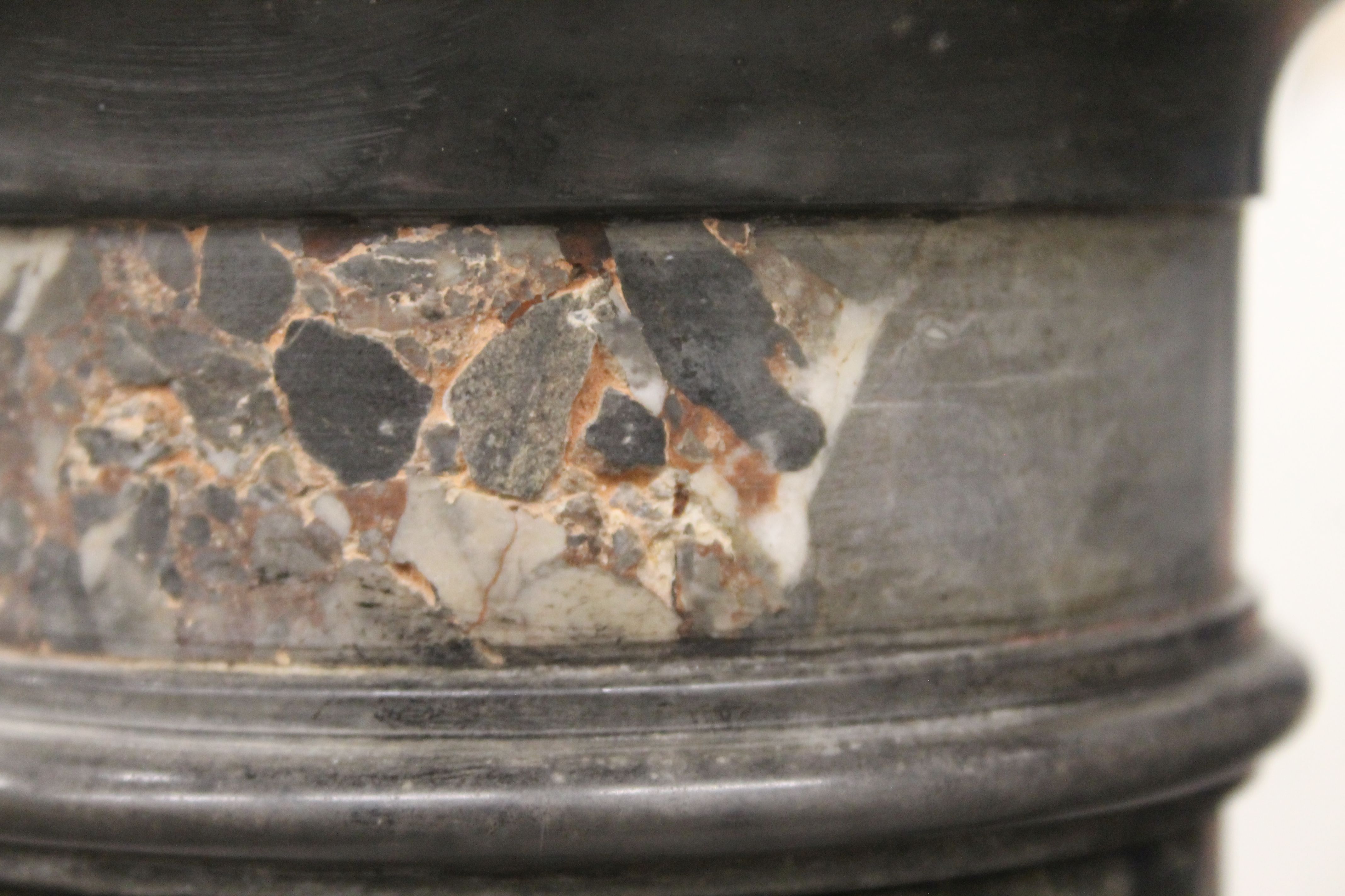 A 19th century slate and marble pedestal column. 107 cm high. - Image 9 of 9