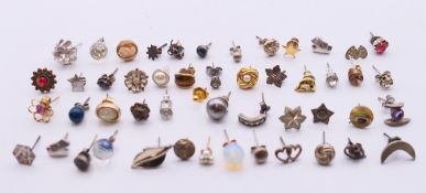A large collection of ear studs.