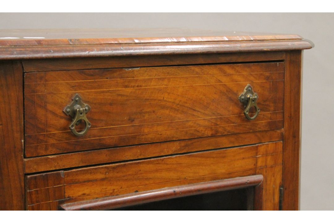 A Victorian walnut side cabinet. 58 cm wide. - Image 3 of 6