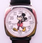 A Pulsar Mickey Mouse wristwatch. Dial 3 cm x 3 cm.