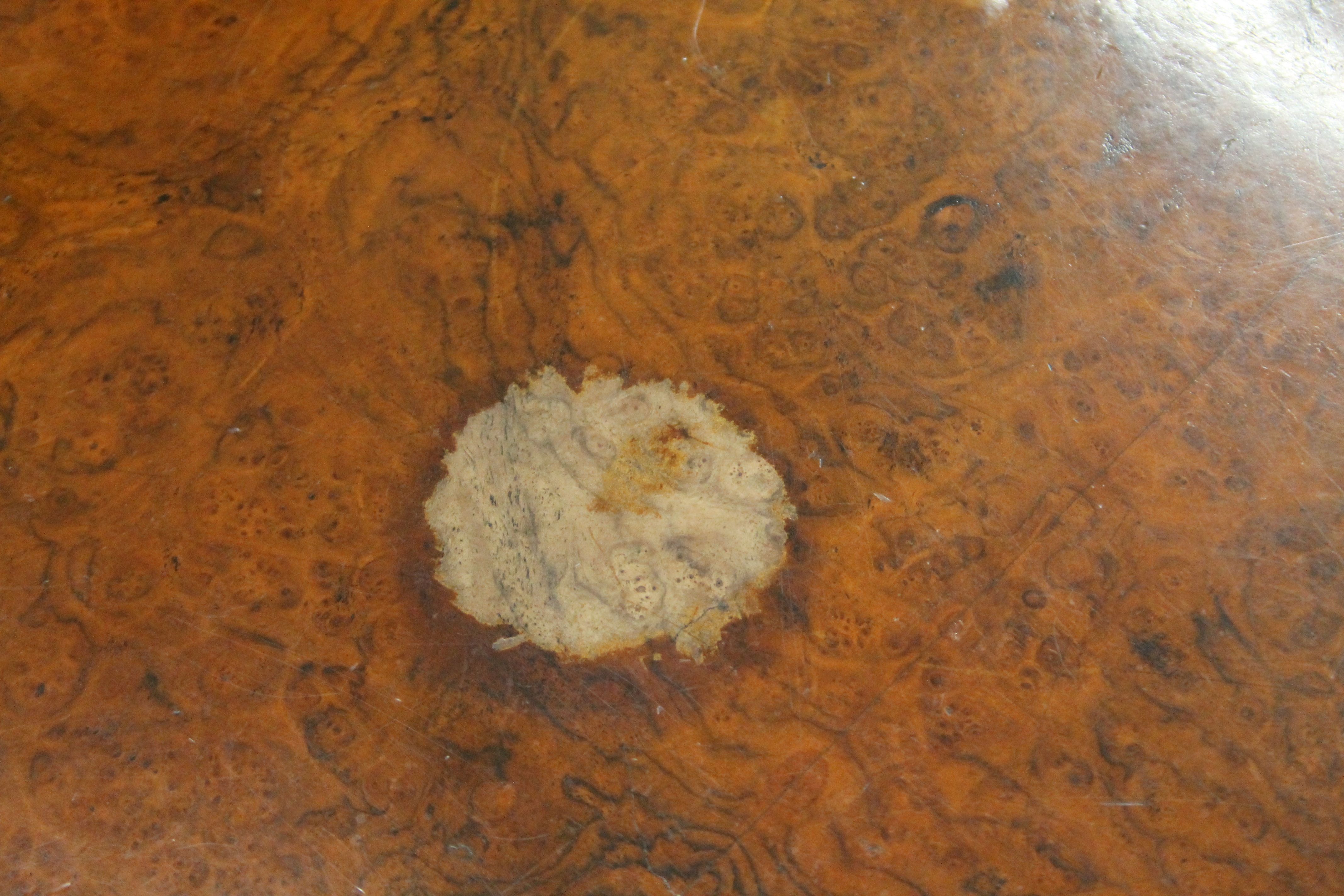 A Victorian burr walnut loo table. 135 cm long. - Image 6 of 6