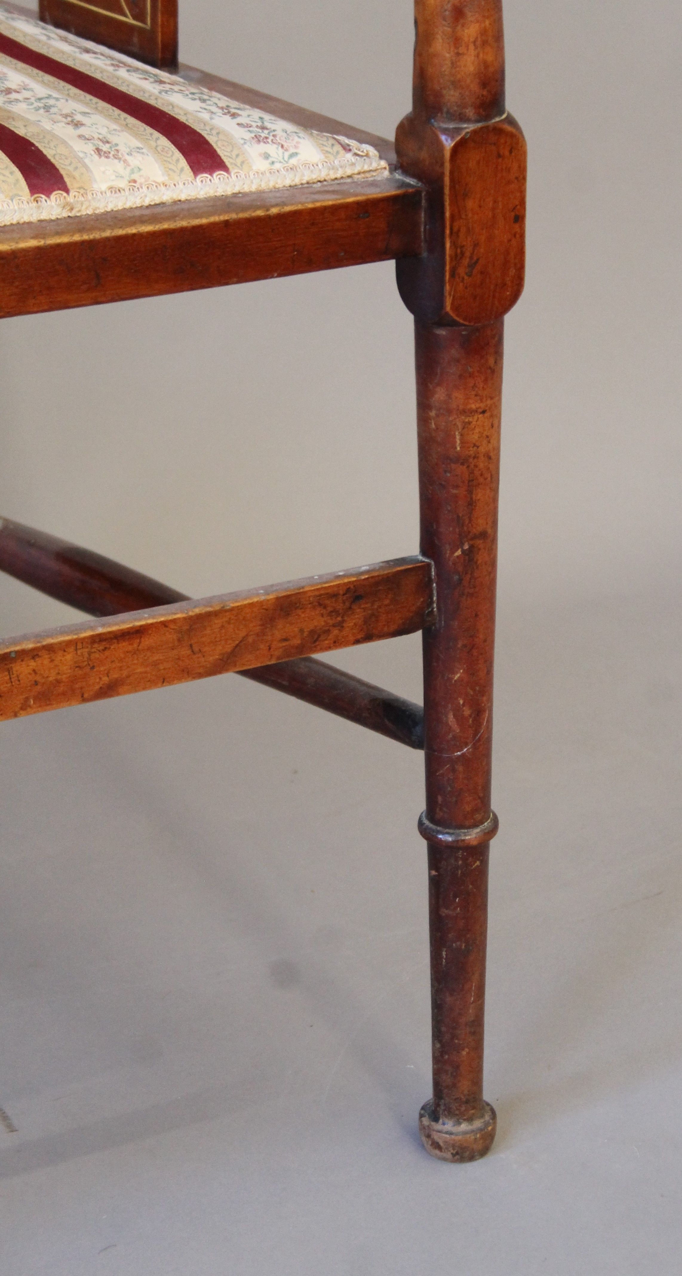 An Edwardian tub arm chair, a nursing chair and a folding chair. The former 51 cm wide. - Image 8 of 13