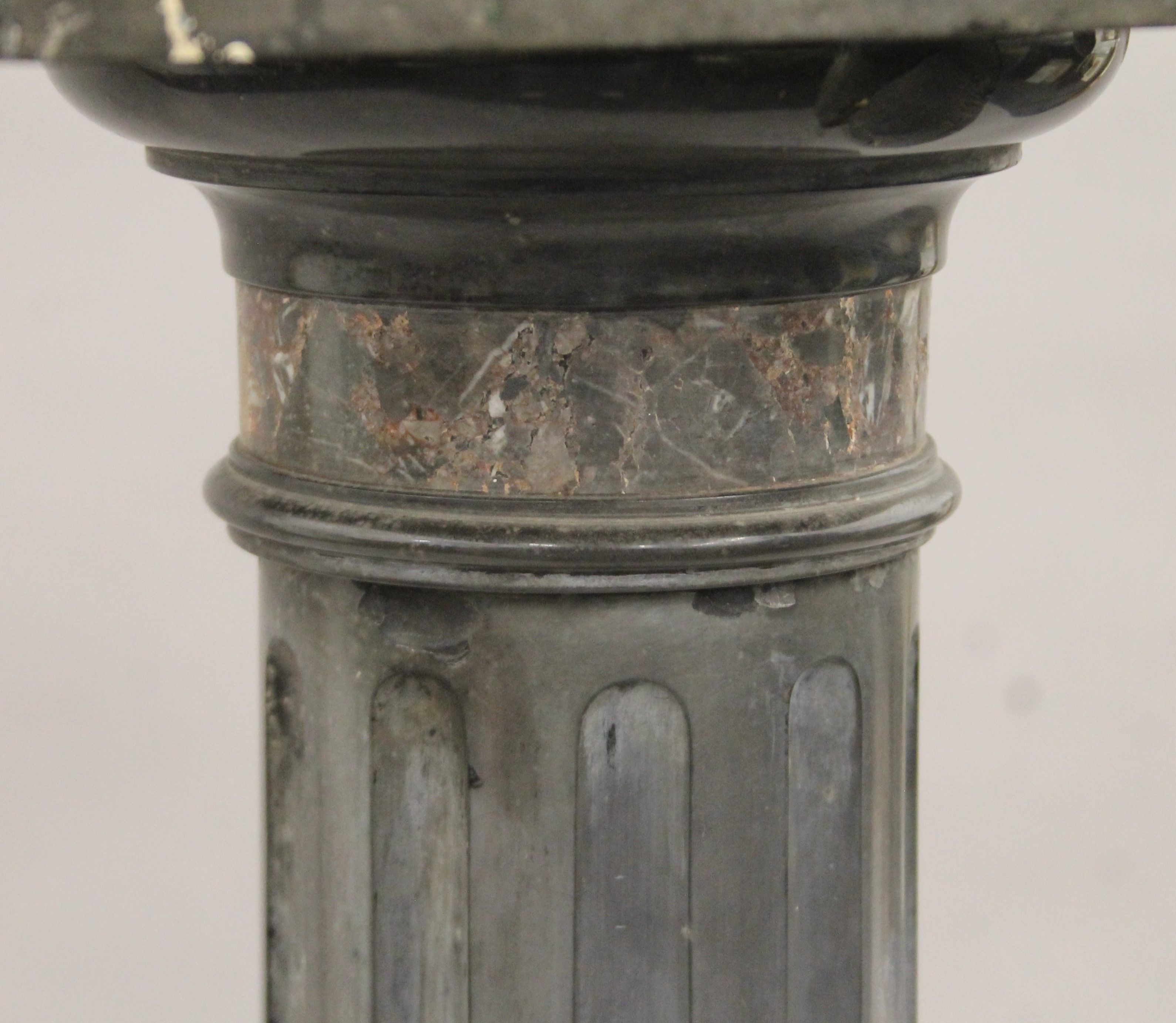 A 19th century slate and marble pedestal column. 107 cm high. - Image 4 of 9