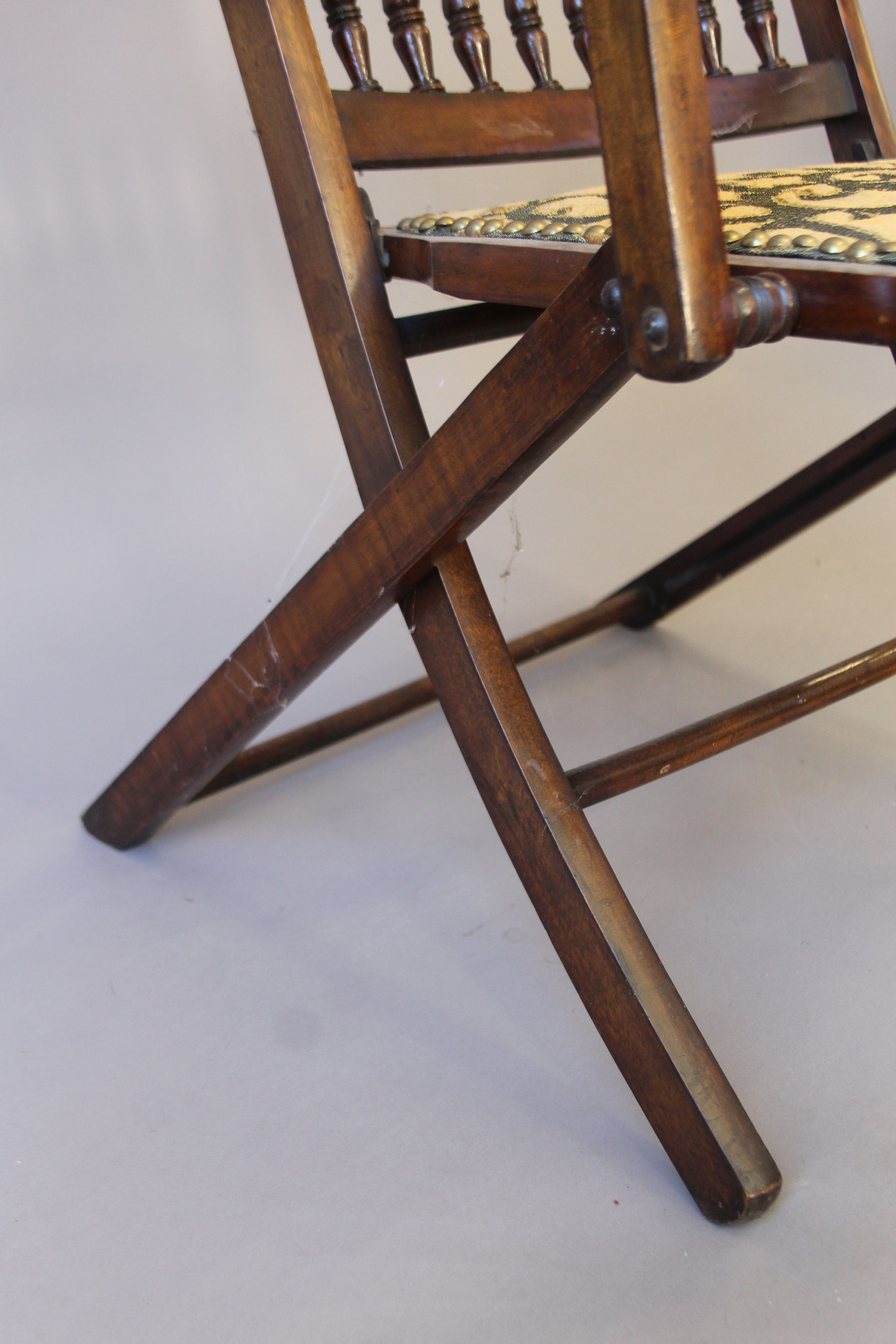 An Edwardian tub arm chair, a nursing chair and a folding chair. The former 51 cm wide. - Image 12 of 13