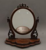 A Victorian mahogany dressing table mirror. 66 cm wide.