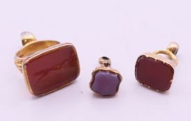 Three fob seals. The largest 3 cm high.