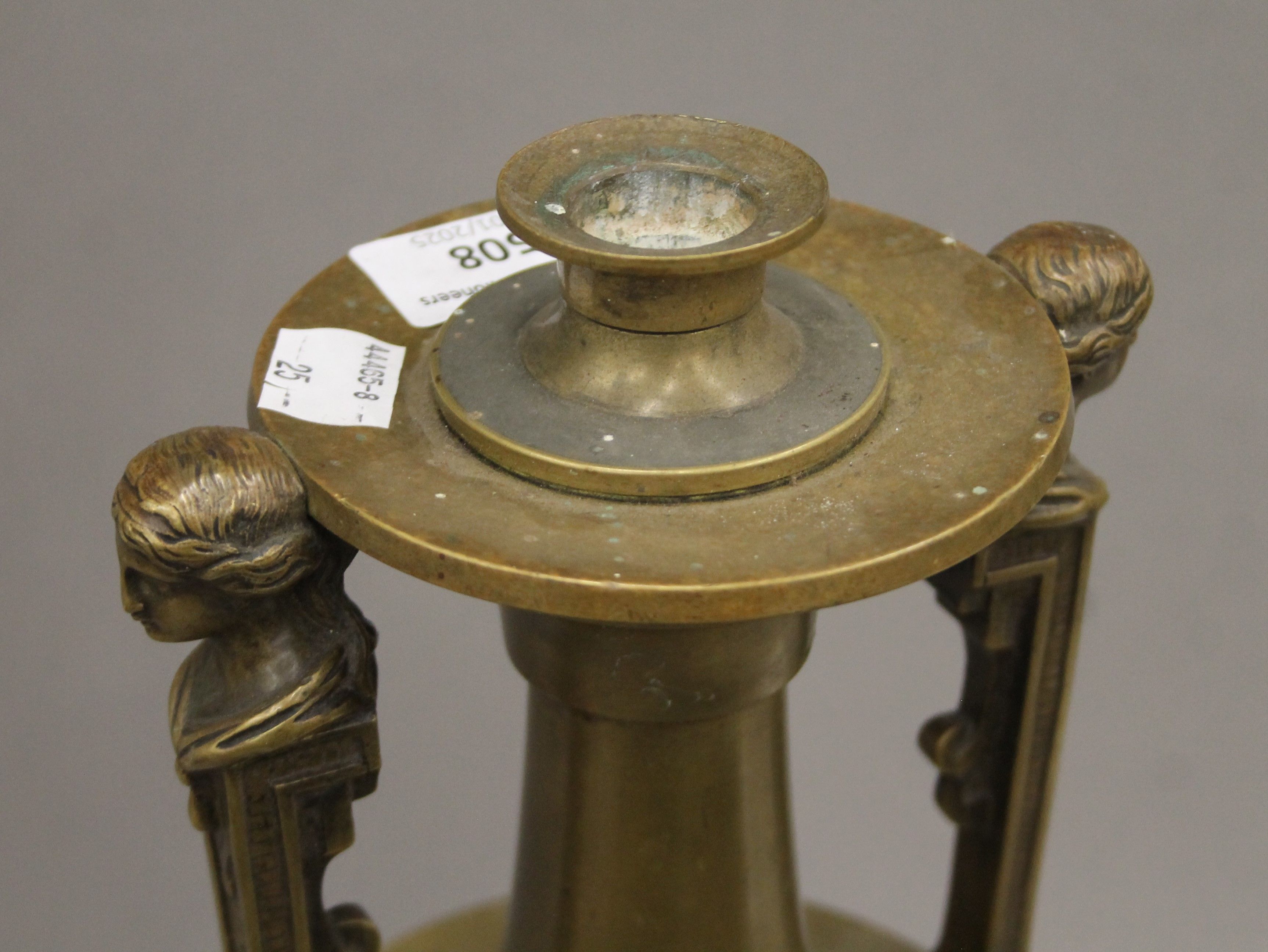 A 19th century bronze table lamp formed as a classical urn. 47 cm high. - Image 3 of 5